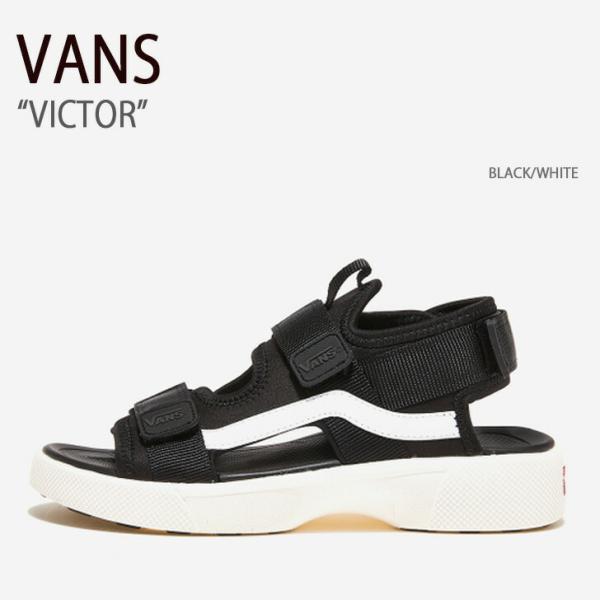 VANS サンダル VICTOR BLACK WHITE V5186 ビクター ブラック ホワイト ...