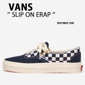 VANS バンズ スニーカー SLIP ON ERAP NAVY WHITE CHECKERBOARD