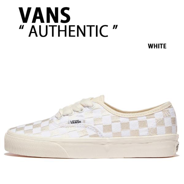 VANS バンズ スニーカー AUTHENTIC EMBROIDERED CHECKER WHITE...