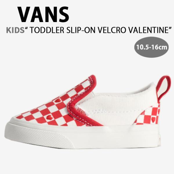 VANS バンズ キッズ スニーカー TODDLER SLIP-ON VALENTINE RED W...