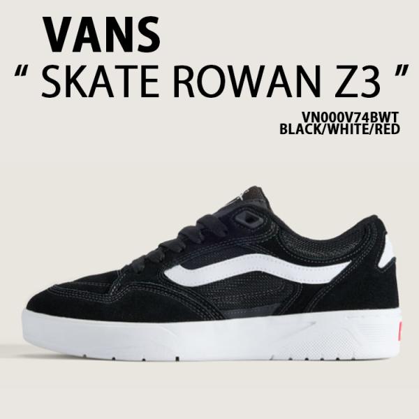 VANS バンズ スニーカー SKATE ROWAN Z3 BLACK WHITE RED VN00...