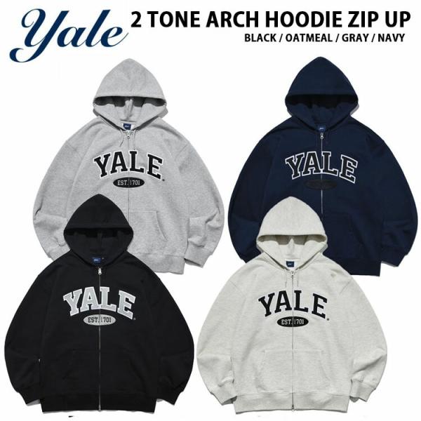 YALE イェール パーカー 2 TONE ARCH HOODIE ZIP-UP ジップアップパーカ...