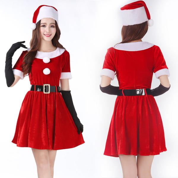 サンタクロース コスプレ クリスマス ミニスカサンタ ワンピース ドレス 大人用 コスチューム 仮装...