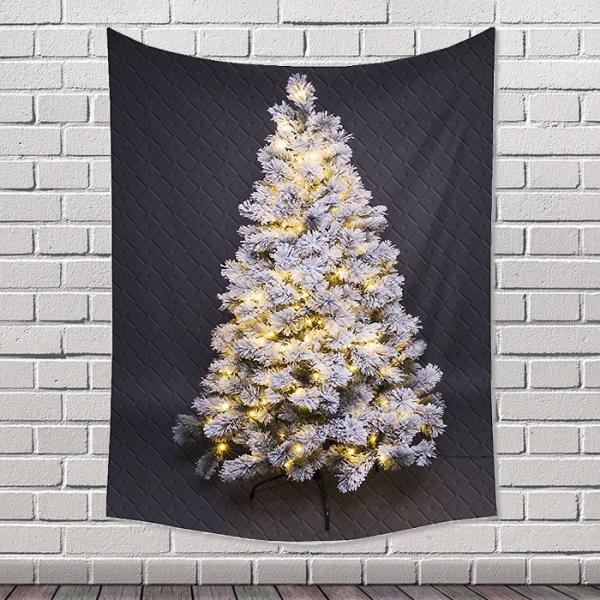 クリスマス タペストリー 雪 ホワイトクリスマス スノー 壁掛け クリスマスツリー ホワイトツリー ...