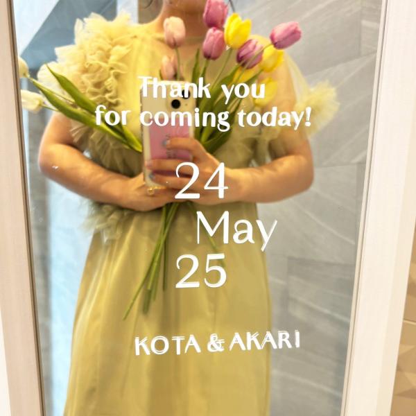 003サイズが選べるウェルカムミラーステッカー 【ウェルカムステッカー 結婚式 記念日 ウェディング...