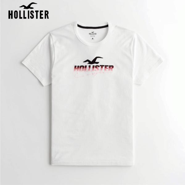 ホリスター メンズ 半袖 Tシャツ ロゴグラフィックTシャツ ホワイト HOLLISTER