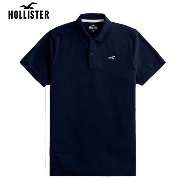 ホリスター メンズ ポロシャツ ロゴアイコン ネイビー HOLLISTER 半袖 ポロシャツ