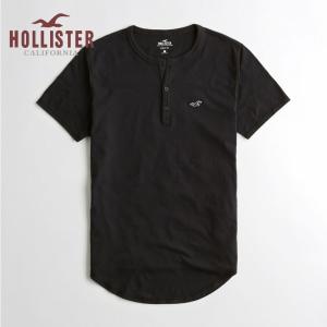ホリスター HOLLISTER メンズ Tシャツ 半袖 マストハブ ヘンリー ブラック｜a-freeshop