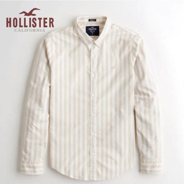 ホリスター メンズ 長袖 新作 ストレッチ ボタンダウンシャツ 〇  HOLLISTER