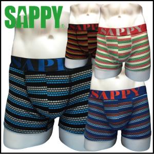 ボクサーパンツ メンズ 人気 SAPPY underwear ドットライン ボクサー D-314｜a-freeshop