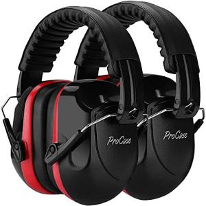 ProCase [2個セット]大人用 防音イヤーマフ、遮音 調整可能なヘッドバンド付き 耳カバー 耳あて 聴覚保護ヘッド