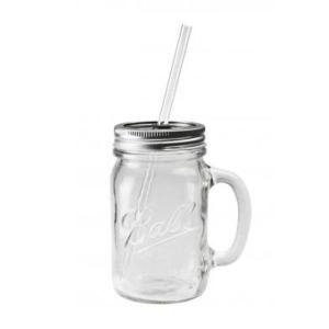 Rednek Handled Glass Mug 16oz(480ml)/レッドネック ハンドル グラス マグ 16oz【ball mason jar ボール メイソンジャー　マグ コップ　グラス　ガラス　タンブ｜a-gleam