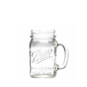 Ball Handled Glass Mug 16oz(480ml)【蓋ストロー無】/ボール ハンドル グラス マグ 16oz【ball mason jar ボール メイソンジャー　マグ コップ　グラス　ガラス｜a-gleam