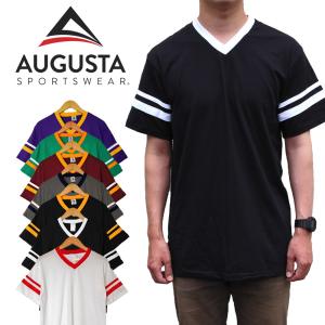 【並行輸入品・US企画】オーガスタスポーツウェア AUGUSTA SPORTSWEAR フットボール tシャツ ストライプ USA アメリカ企画 ライン入り アメカジ