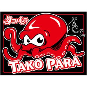 SK-5 タコパラステッカー 2  ブラック/レッド タコパラ シール 蛸 ステッカー