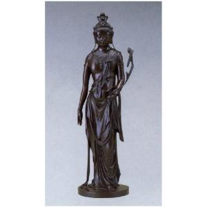 明治の巨匠 21-07 高村光雲 作品 聖観音蓮台付 小 床の間 銅像 全国