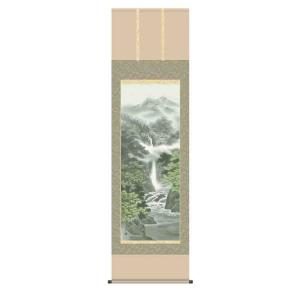 掛け軸 淡彩山水 箕輪翠香 美術年鑑掲載作家 号12万6千円 掛軸