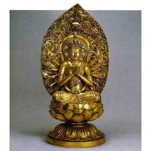 八体仏　千手観音菩薩 74-51　長田晴山　床の間　置物　仏具　仏像　銅像