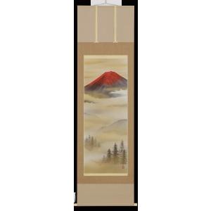 掛け軸2本 川島正行作 春の小京都図、葛飾北斎筆 白梅図 掛け軸 梅に鴬◇川島正行（真作・新品）尺八横