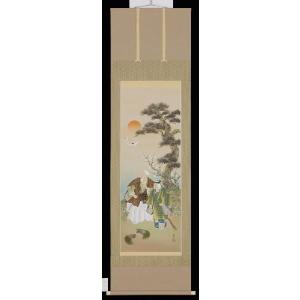 掛軸 四季花 金子華春 掛け軸 尺五立 全国送料無料 : 古都-京都 掛け軸