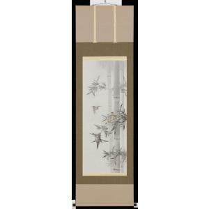 掛軸 四季花 金子華春 掛け軸 尺五立 全国送料無料 : 古都-京都 掛け軸