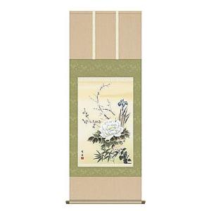掛け軸 千羽鶴 （北村晴方） （掛軸小物なし） 【掛軸】 : 掛け軸