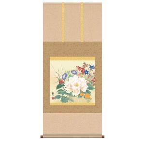 掛け軸 芙蓉 美術名典掲載作家 原田快元 掛軸 全国送料無料 : 古都