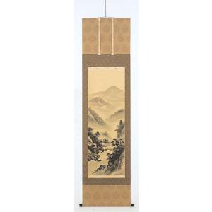 掛け軸 水墨山水 秋山信観 美術年鑑掲載作家 掛軸 全国送料無料 : 古都
