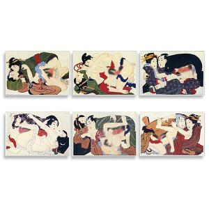 掛け軸　葛飾北斎　浮世絵　春画　浪千鳥　掛軸