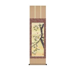 掛け軸 竹に雀／三浦大幹 「美術名典掲載作家」 肉筆100％ 掛軸 全国