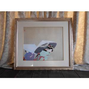 絵画 ヒロ、ヤマガタ／ハイビスカス 版画 シルクスクリーン 送料無料