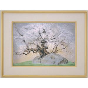 奥村土牛 「 精進湖 」 岩絵具方式 高級複製画 日本画 版画