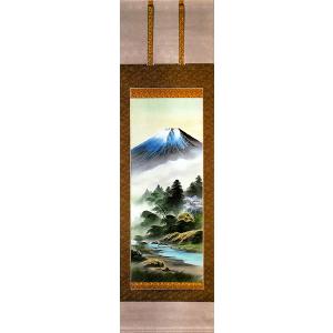 掛軸 彩色山水 中塚春峰 掛け軸 尺巾立 全国送料無料 : 古都