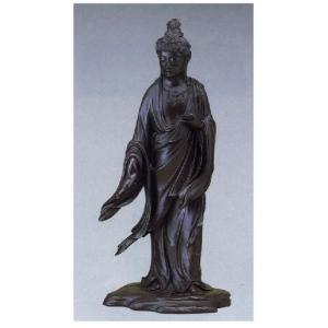 明治の巨匠 79-57 高村光雲 作品 聖観音蓮台付 小 床の間 銅像