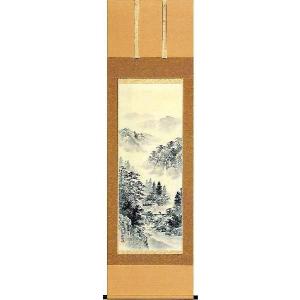 掛け軸 彩色山水 渡辺玉豊 美術名典掲載作家 掛軸 全国送料無料 : 古都