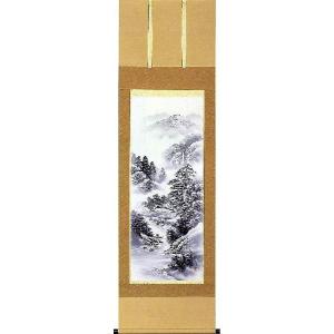 掛け軸 水墨山水 秋山信観 美術年鑑掲載作家 掛軸 全国送料無料 : 古都