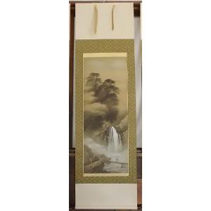 【送料無料】 絵画 風景画 肉筆画 額装 小泉鉄洞 真筆 掛軸 水墨山水／小泉鉄洞 美術名典掲載作家 肉筆 掛け軸 全国