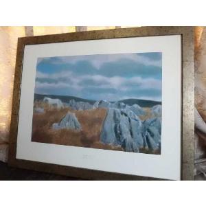 掛軸 堀江晴翠 水墨山水 肉筆保証 掛け軸 美術名典掲載作家 : 古都