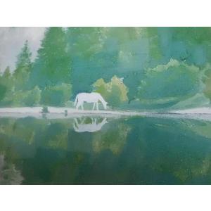 東山魁夷 湖澄む 絵画 複製画の詳細画像4