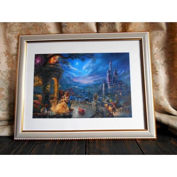 トーマス・キンケード 　美女と野獣・ダンシング・イン・ザ・ムーンライト　ディズニー　キャンバス生地に...