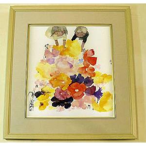 いわさきちひろ  子犬と雨の日の子供達　色紙 Amazon.co.jp: いわさきちひろ 小犬と雨の日の子どもたち 色紙