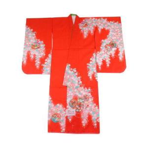 子供四身着物　赤地に桜・雪輪・鼓｜a-kimono