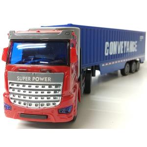 ラジコンカー#パワートラック#トレーラー#コンテナ運搬車#USB充電式RC/ブルー