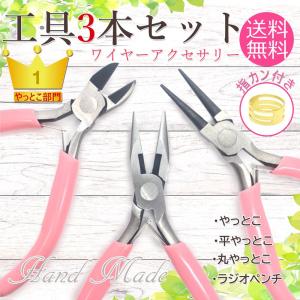 指カン付き 平やっとこ ニッパー 丸やっとこ 3点 セット やっとこ ハンドメイド アクセサリー 工具 セット ヤットコ 丸ペンチ 指かン付き｜akindoヤフーショッピング店