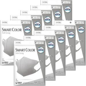 まとめ買い　超快適マスク スマートカラー　SMART COLOR　グレー ふつう 7枚×10個セット