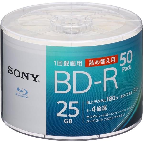 ソニー(SONY) ブルーレイディスク BD-R 25GB (1枚あたり地デジ約3時間) 1回録画用...
