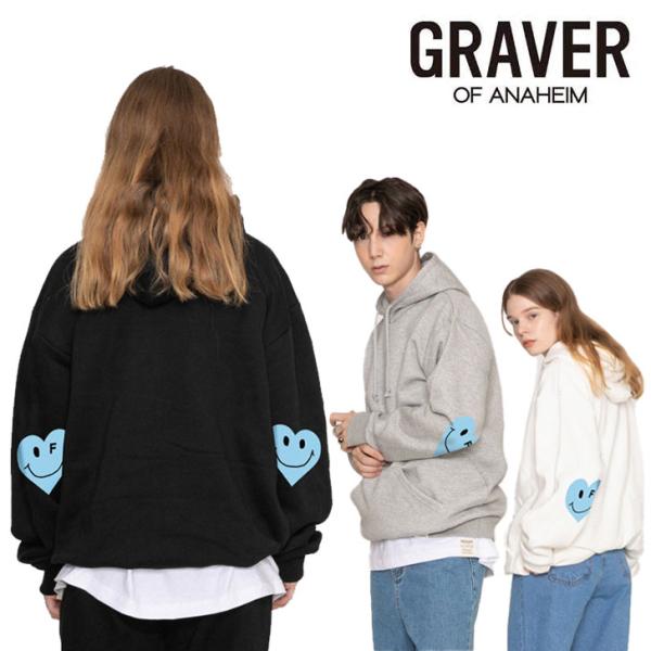 グレーバー パーカ GRAVER 正規販売店 Elbow skyblue hearts smile ...