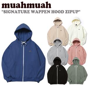 ムアムア パーカー muahmuah ムーアムーア メンズ レディース SIGNATURE WAPPEN HOOD ZIPUP シグネチャー ワッペン フード ジップアップ 全7色 MUJK19009 ウェア｜a-labs