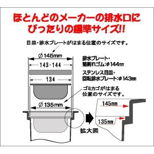 流し用 回転 排水プレート 日本製 排水口 ゴ...の詳細画像4