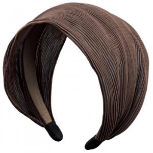 おしゃれ 太め 幅広おしゃれに隠せる幅広カチューシャ　ブラウン
